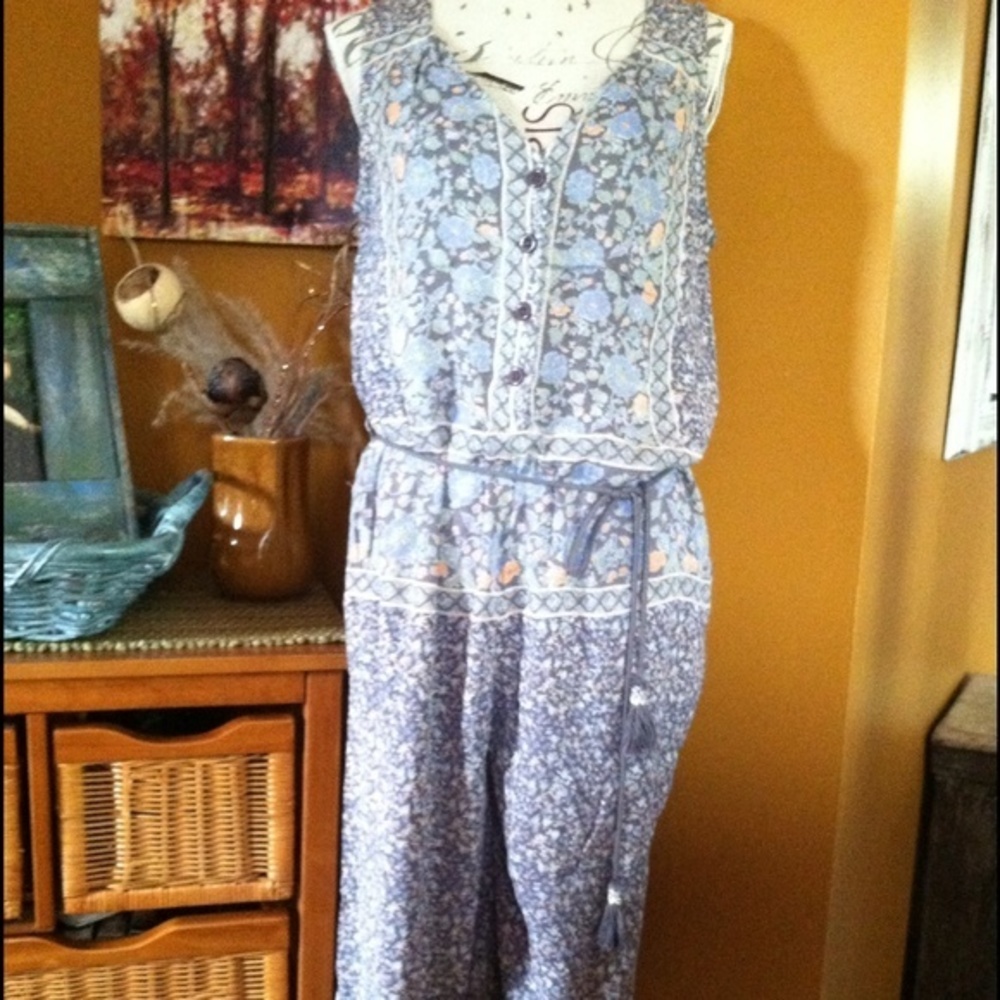 NWT Free People Floral Taupe Combo Romper Small